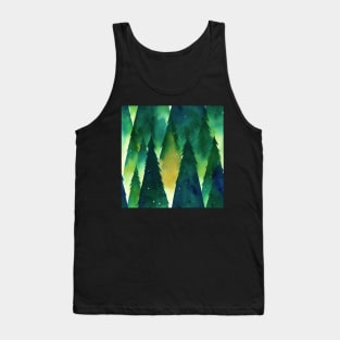 Watercolor Christmas Trees Tank Top